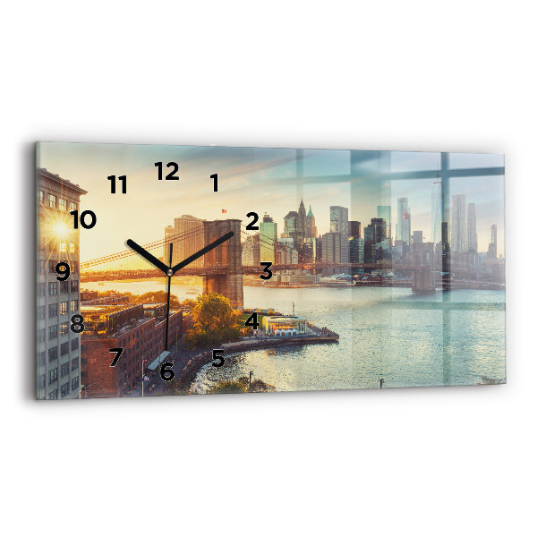 Horizontal wall clock New York Manhattan