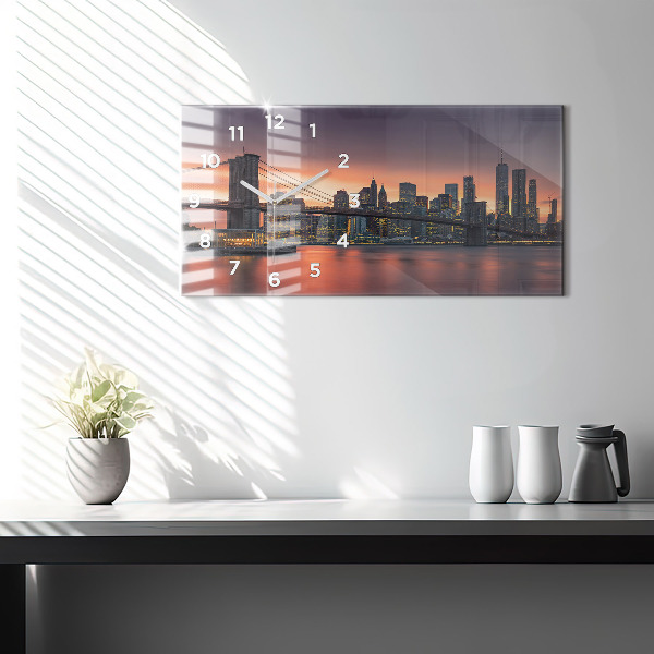 Horizontal wall clock New York East River