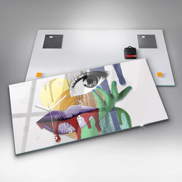 Horizontal wall clock Surrealist collage
