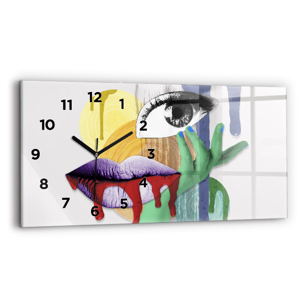 Horizontal wall clock Surrealist collage