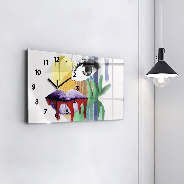 Horizontal wall clock Surrealist collage
