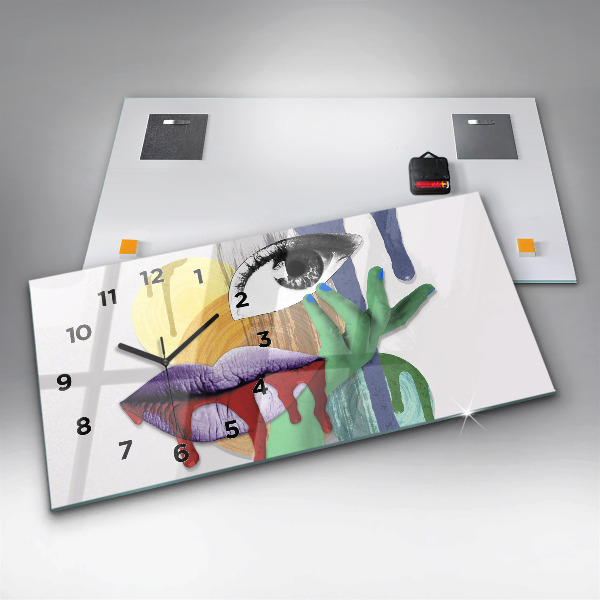Horizontal wall clock Surrealist collage