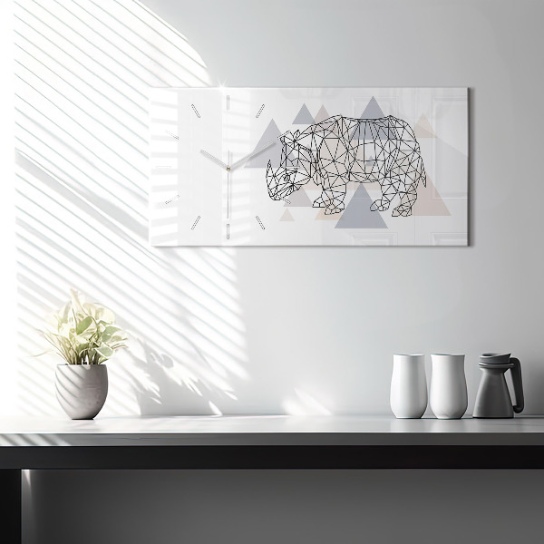 Horizontal wall clock Geometric Pattern