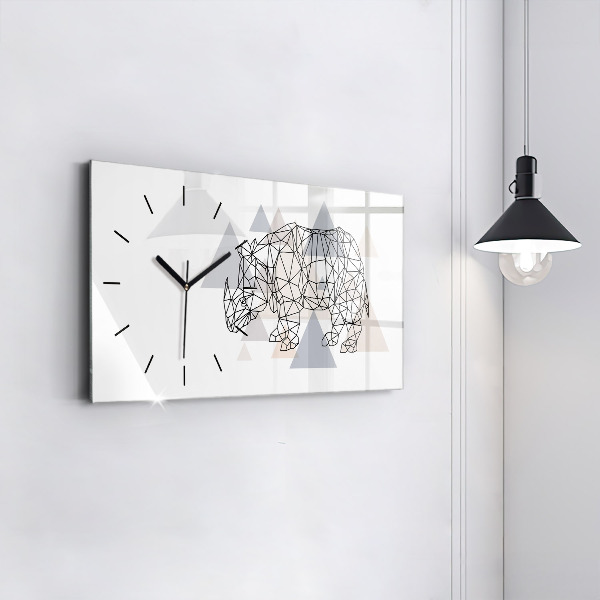 Horizontal wall clock Geometric Pattern