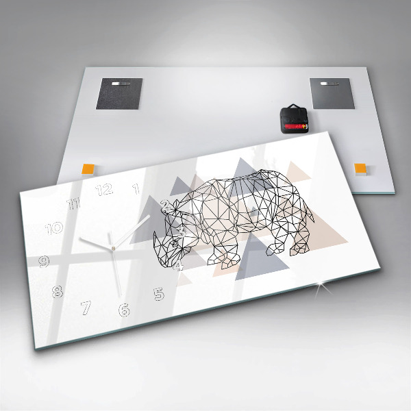 Horizontal wall clock Geometric Pattern