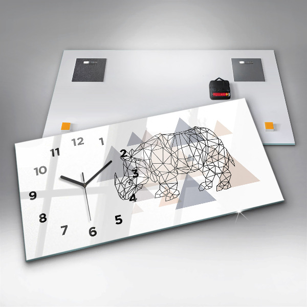 Horizontal wall clock Geometric Pattern