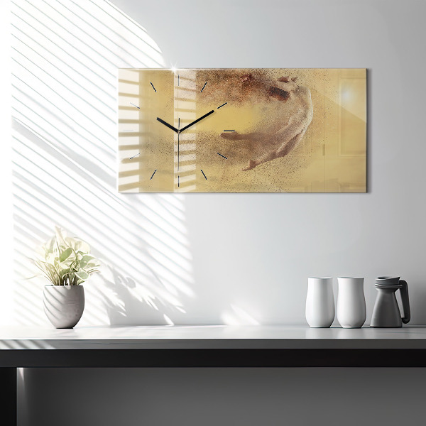 Horizontal wall clock Woman in figure