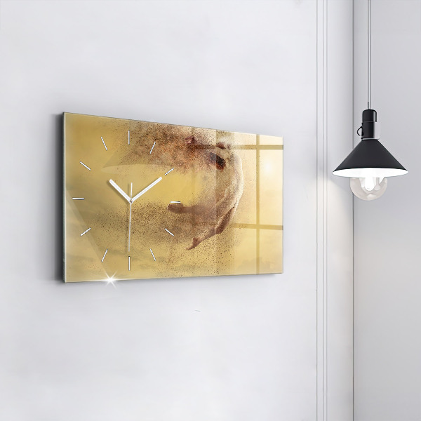 Horizontal wall clock Woman in figure