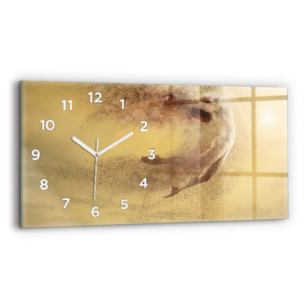 Horizontal wall clock Woman in figure