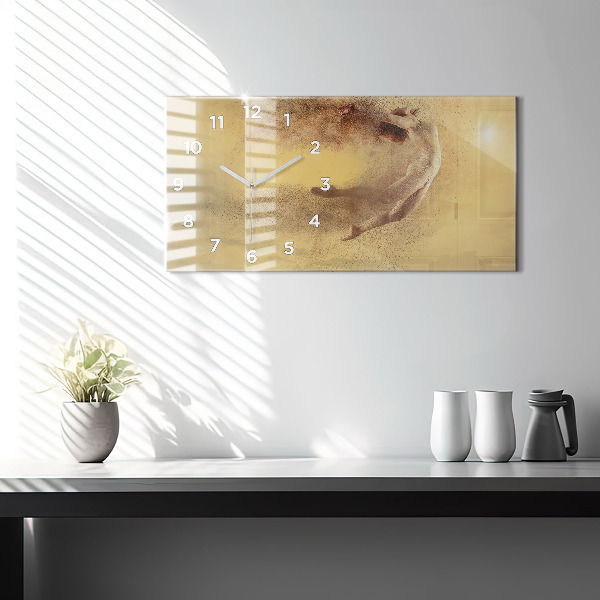 Horizontal wall clock Woman in figure