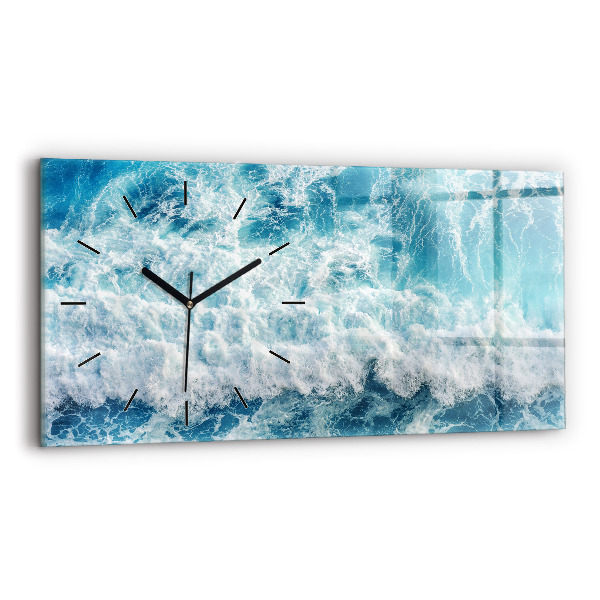 Horizontal wall clock Ocean waves