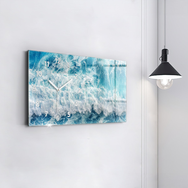 Horizontal wall clock Ocean waves