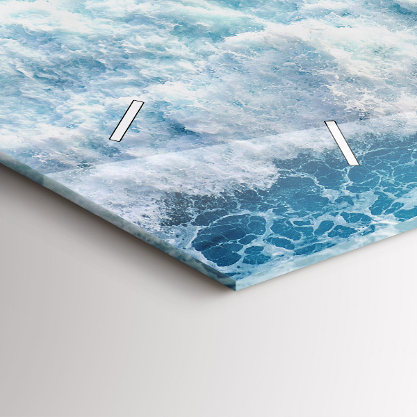 Horizontal wall clock Ocean waves