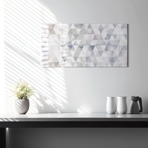 Horizontal wall clock Geometric pattern