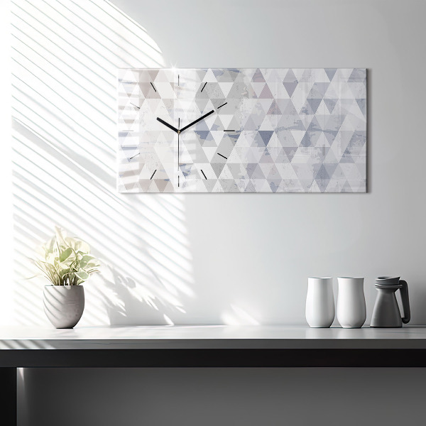 Horizontal wall clock Geometric pattern