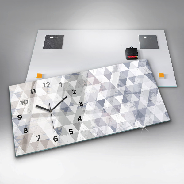 Horizontal wall clock Geometric pattern