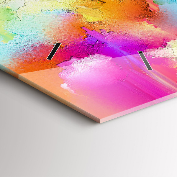 Horizontal wall clock Abstract flowers