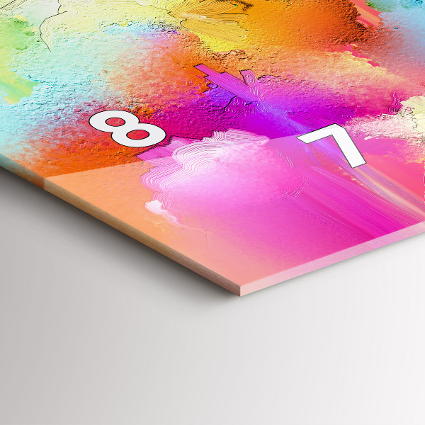 Horizontal wall clock Abstract flowers