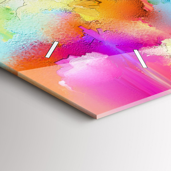 Horizontal wall clock Abstract flowers