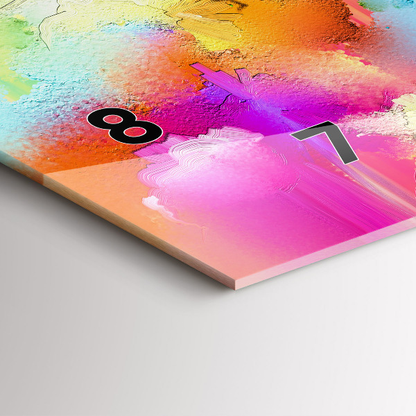 Horizontal wall clock Abstract flowers