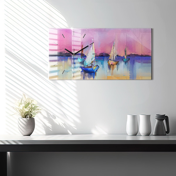 Horizontal wall clock Seascape