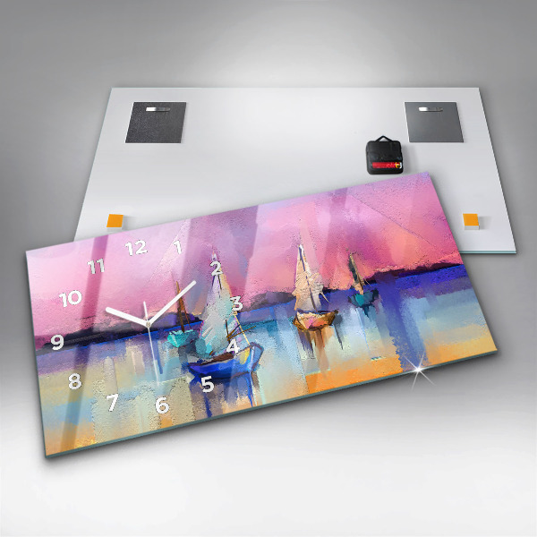 Horizontal wall clock Seascape