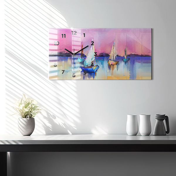 Horizontal wall clock Seascape