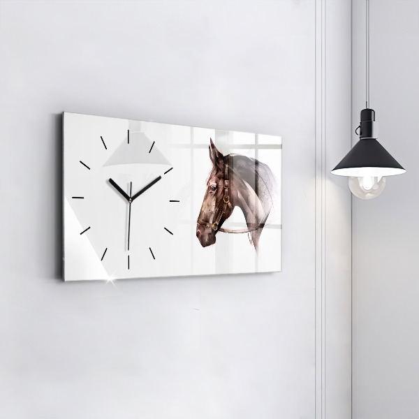 Horizontal wall clock Painted Horse Profile