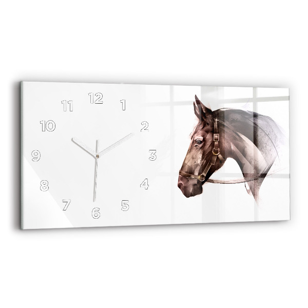 Horizontal wall clock Painted Horse Profile