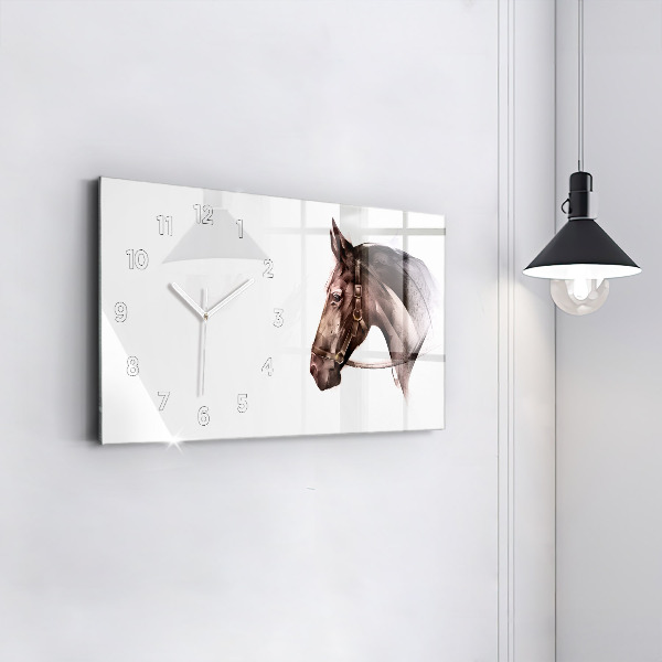 Horizontal wall clock Painted Horse Profile