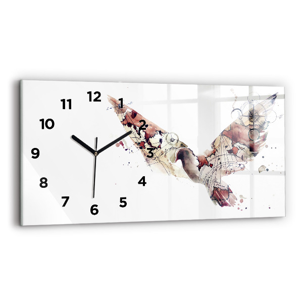 Horizontal wall clock Abstract view