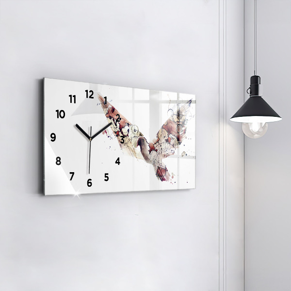 Horizontal wall clock Abstract view