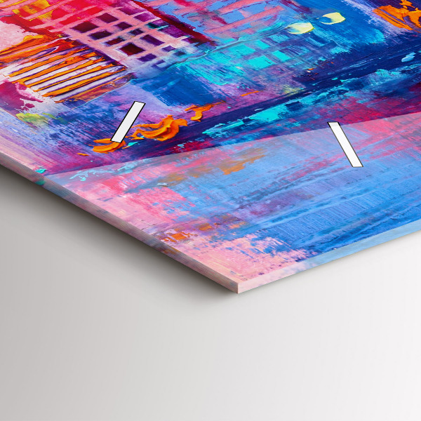 Horizontal wall clock Skyscraper abstraction