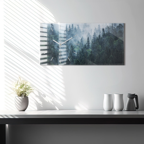 Horizontal wall clock Misty Mountain Landscape