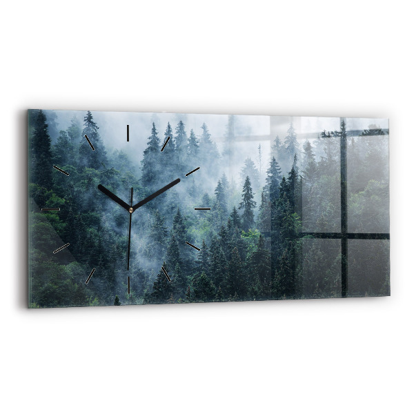 Horizontal wall clock Misty Mountain Landscape