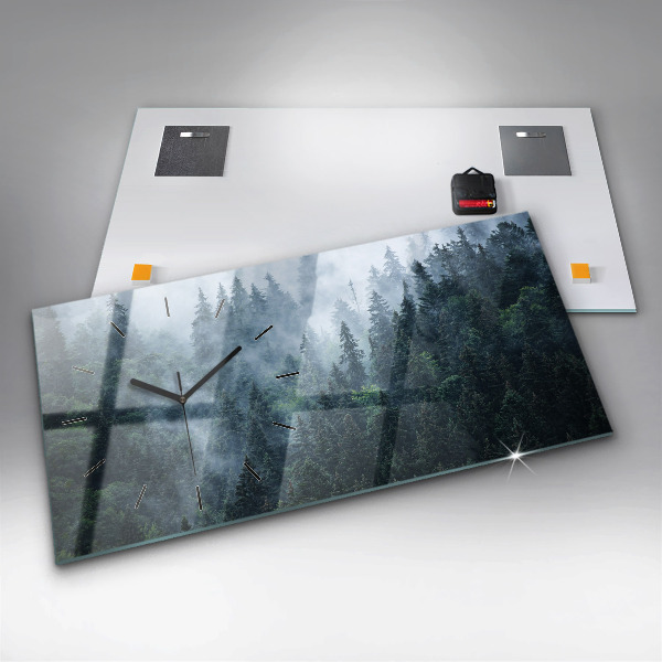 Horizontal wall clock Misty Mountain Landscape