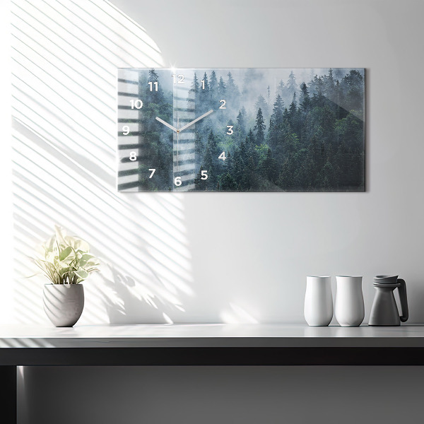 Horizontal wall clock Misty Mountain Landscape