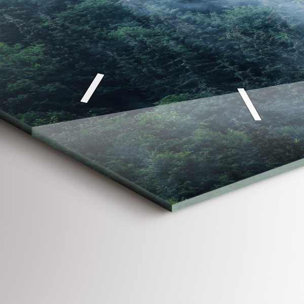 Horizontal wall clock Misty Mountain Landscape