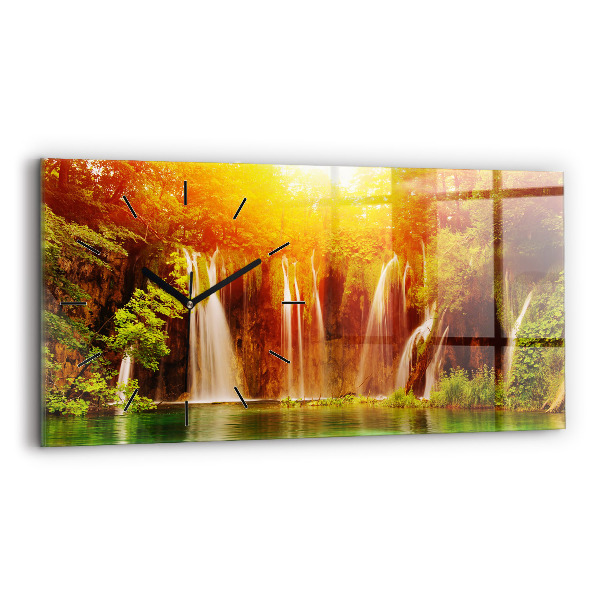 Horizontal wall clock View of the waterfall
