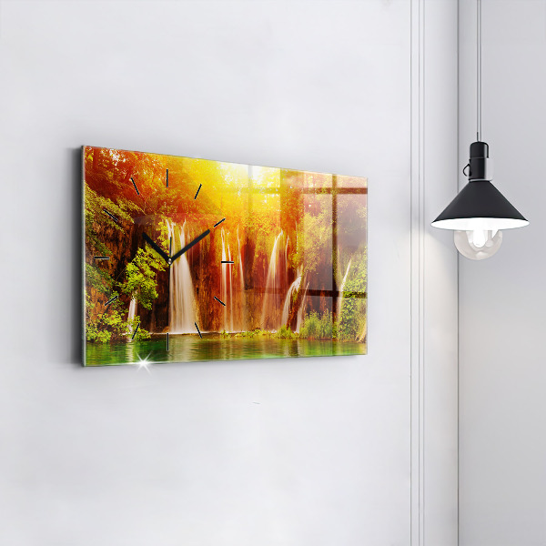 Horizontal wall clock View of the waterfall
