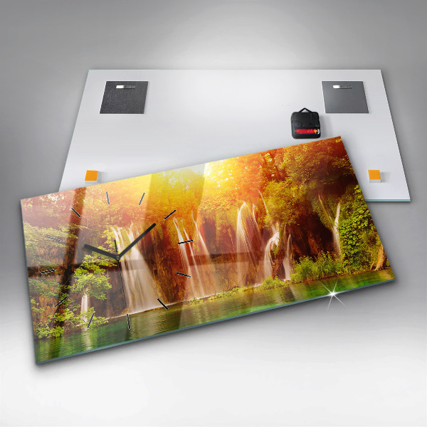 Horizontal wall clock View of the waterfall