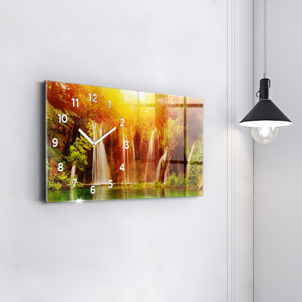 Horizontal wall clock View of the waterfall