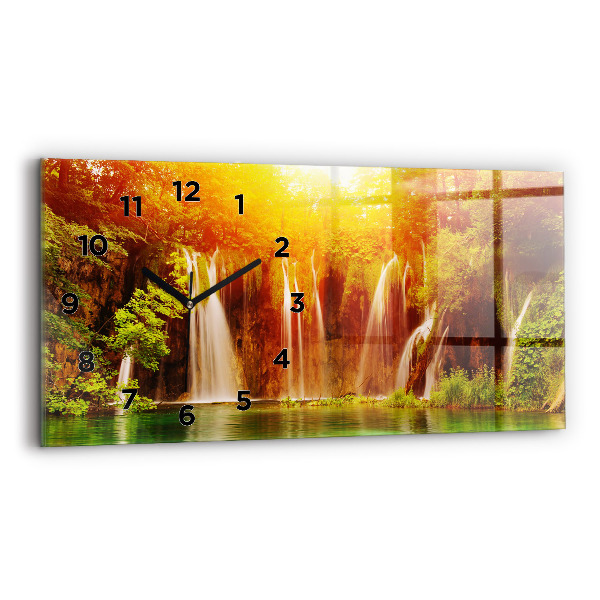 Horizontal wall clock View of the waterfall