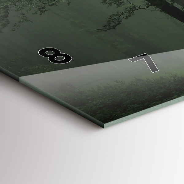 Horizontal wall clock Misty forest in the morning