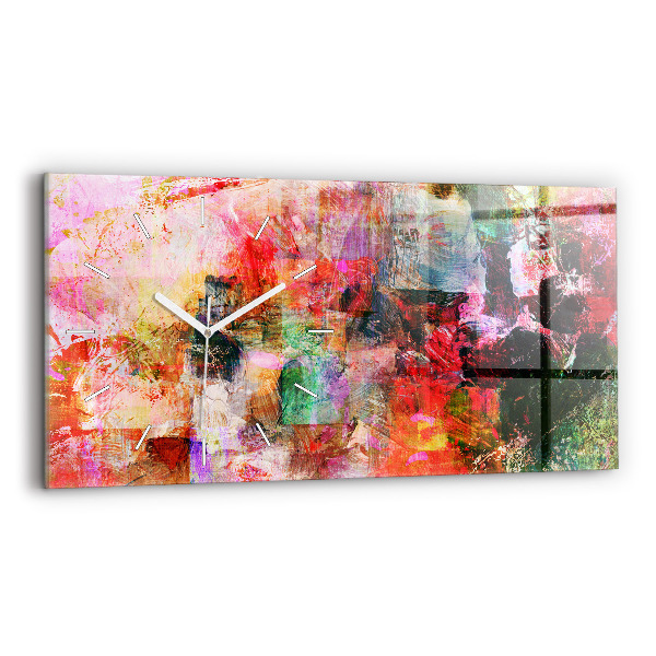 Horizontal wall clock Abstract composition