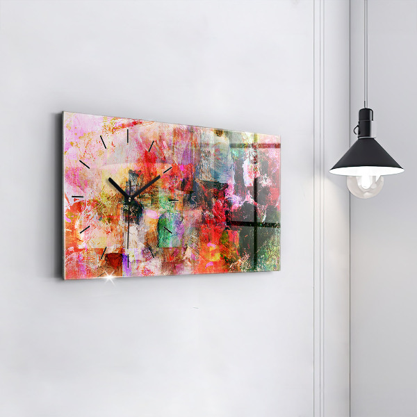 Horizontal wall clock Abstract composition