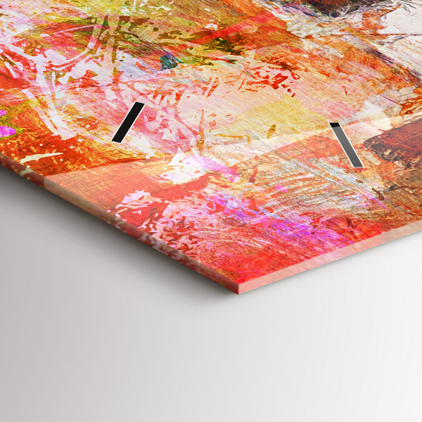 Horizontal wall clock Abstract composition