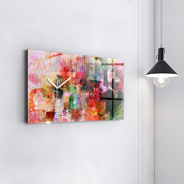 Horizontal wall clock Abstract composition