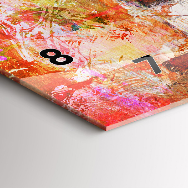 Horizontal wall clock Abstract composition