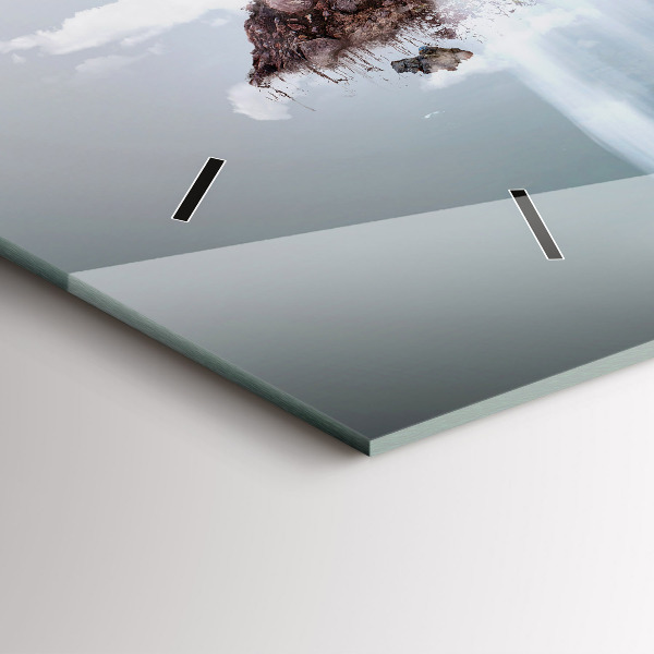 Horizontal wall clock Flying Island Waterfall